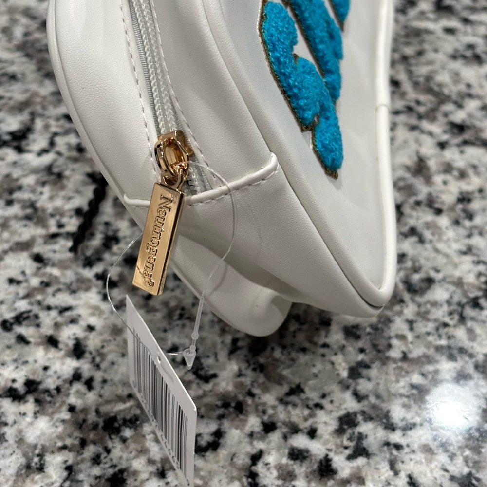 White Pouch with Blue and Gold 'SKIN' Design - Picture 5 of 9